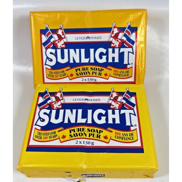 Sunlight Unilever Pure Soap Laundry Detergent Hand Washing Bar 2 x 130g x 2 - Picture 1 of 5